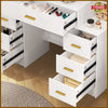 Modern LED Dressing Table Makeup Desk with 11 Lights Mirror Bedroom Vanity Set