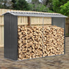 Metal Garden Shed 8ftx3ft 11x3ft Log Tool Firewood Organizer Rack Timber Store