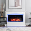 34 '' embedded electric fireplace - LED wood flame heater - safety device white