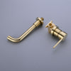 Brass Wall Mounted Swivel Spout Sink Faucet Basin Mixer Taps Brushed Gold UK