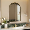 Traditional Arched Wall Mirror Gold Baroque Inspired Carved Framed Vanity Mirror