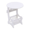 Round Coffee Table Sofa Side Table with Storage Bedside Tables White