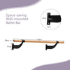 Wall-Mounted Ballet Barre 4 FT Single Ballet Bar Beech Wood Ballet Equipment