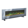 50 60 72"Electric Standing LED Fireplace TouchScreen Wall Inset Black/Grey Glass