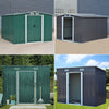 Large Metal Garden Storage Shed Apex/Pent Galvanised Heavy Duty Steel Tool Store