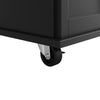 Kitchen Island Rolling Trolley Storage Cabinet with 2 Drawers & Wood Top Black