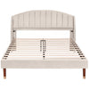 Single Double King Size Bed Frame Upholstered Platform Bed with Slat Support