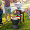 2-in-1 Cool Bar Table 30L Outdoor Beer Wine Ice Bucket Patio Ice Cooler Black