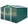 Green Metal Garden Sheds 8FTx6FT Outdoor Bike Tools Storage House Lockable