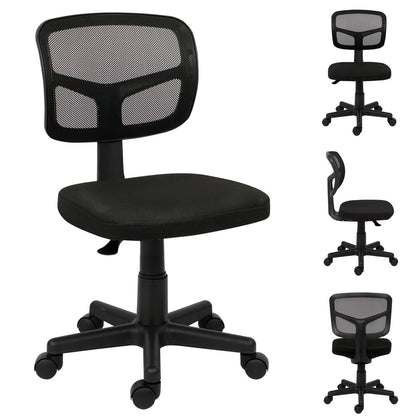Armless Mesh Office Chair Mid-Back Study Chair Adjsutable Computer Desk Chairs