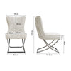 Luxury Dining Table Side Chair Design Sense Button Back Cross Legs Reception 2x