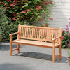 Patio Slatted 3-Person Seating Furniture w/Inclined Backrest-Natural