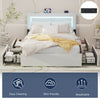 4FT6 STORAGE UPHOLSTERED BED FRAME DOUBLE WITH USB PORT & LED LIGHT,4 DRAWER NEW