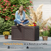 Rattan Texture Storage Container with Wheels & Lockable Lid Brown