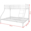 Children's Bunk Bed Frame White Metal 140x200/90x200 cm