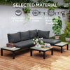 3pcs Garden Sectional Sofa Side Table Furniture Set w/ Cushion