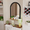 Vintage Frame Arched Wall Accent Mirror with Gold Shelf Bathroom Vanity Mirror