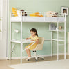 Single Solid Metal Loft Bed Frame High Sleeper Bunk Bed Study Desk Cabin Bed