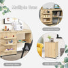 Folding Sewing Table 2 IN 1 Rolling Craft Table Home Office Desk Workstation