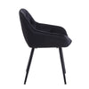 2X Dining Chairs Black velvet Tufted Seat Metal Leg Dining Room Kitchen Chair