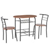 Kitchen Small Table and 2 Chairs Rustic Metal Compact Breakfast Dining Bar Set