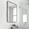 Black Rectangle Metal Framed Mirror Glass Wall Mounted Vanity Bathroom Bedroom