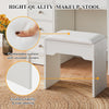 Dressing Table White Wood Makeup Desk with Mirror 5 Drawers Stool Shelf Bedroom