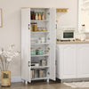 170cm Freestanding Kitchen Cupboard 4-Door Storage Cabinet w/ 4 Shelves, White