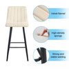 Set of 2 Velvet Chairs High Back Bar Stools Footrest Backrest Metal Legs Pub