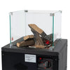 eGlass Flame Gas Patio Heater with Lava Rocks and Logs - Black