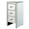 Mirrored Furniture Glass Bedside Cabinet Table With Drawer Bedroom New