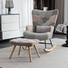 Rocking Chair with Single Sofa, Chair with Footstool and Pillow for Living Room
