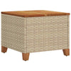 Garden Table Outdoor Dining Beige Poly Rattan Acacia Wood