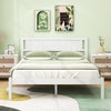 Double Size Wood Bed Frame with Headboard-White