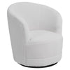 Swivel Tub Chair Barrel Chair Occasional Armchair Teddy Velvet Accent Sofa White