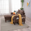 2 Seater faux leather/Linen Fabric Love Seat Sofa Armchair with Footstool Couch
