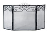 Black Ornate Scroll Three Fold Fireguard Fire Screen Spark Guard