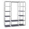Fabric Canvas Wardrobe Clothes Storage Cupboard Hanging Rail Shelving Practical