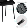 Set of 2 Velvet Dining Chairs Set Padded Seat Metal Legs Kitchen Home Furniture