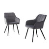2 Pcs Dining Chairs Velvet/PU Cushion Backrest Seats Reception Armchairs Kitchen