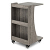 C-Shaped End Table Mobile Sofa Side Table Bedroom Rolling Coffee Table W/Storage