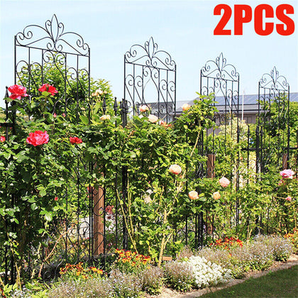 2x Large Metal Garden Trellis Lattice Wall Climbing Potted Plant Stand Lawn Yard