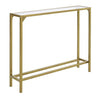 Narrow Slim Glass Console Table Metal Golden Hallway Entryway Porch Accent Table