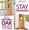Corner Storage Cupboard, Small Oak Wooden Low Cabinet with 1 Adjustable Shelf