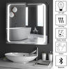 LED Mirrored Cabinet Bluetooth Mirror Box Bath Storage Shelf with Shaver Socket