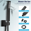 Black Thermostatic Shower Mixer Square Bathroom Concealed Twin Head Valve Set