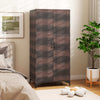 Bedroom Clothes Organizer Storage Cabinet Wicker Wardrobe-Coffee
