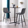Set of 2 Velvet Bar Stools Chairs High Back Footrest Backrest Metal Legs Pub