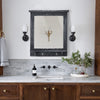 Carved Garden Mirror Wall Mounted Wooden Frame Outdoor Indoor Wood Grain Decor