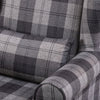 Upholstered Tartan Check Fabric High Back Wing Back Chair Armchair Fireside Sofa